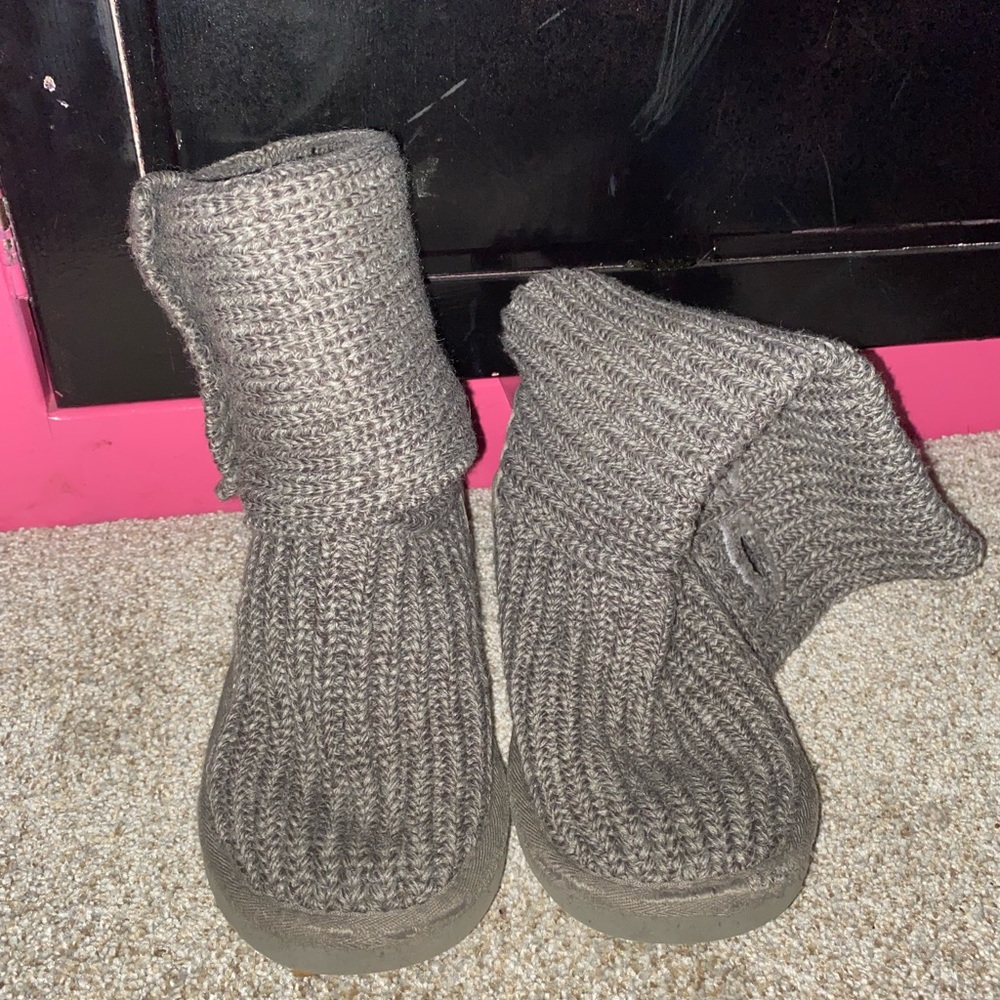 Size 3 Gray Sweater Ugg Boots